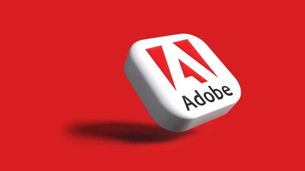 the adobe logo on a red background