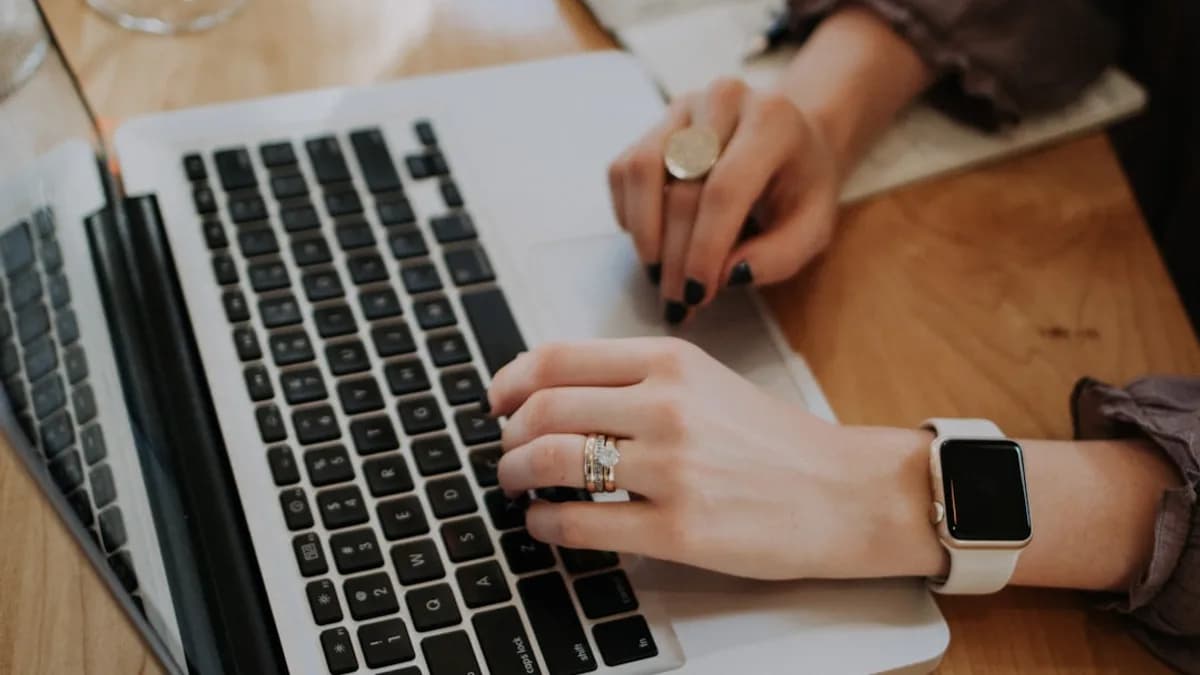person using MacBook