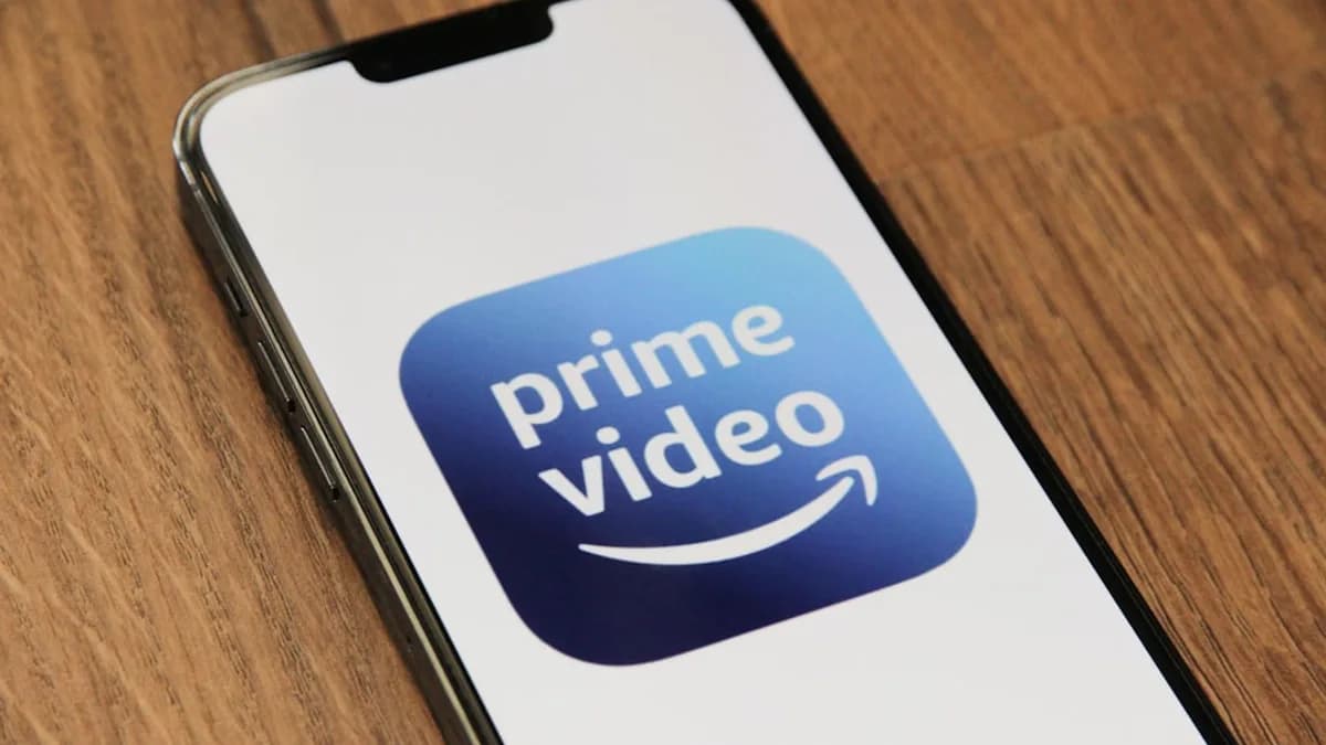 a phone with the amazon prime video app on it