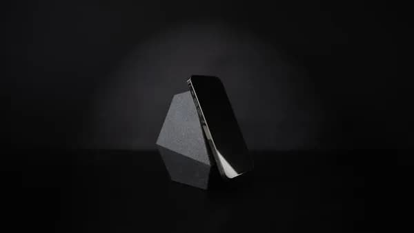 black and white box on black surface