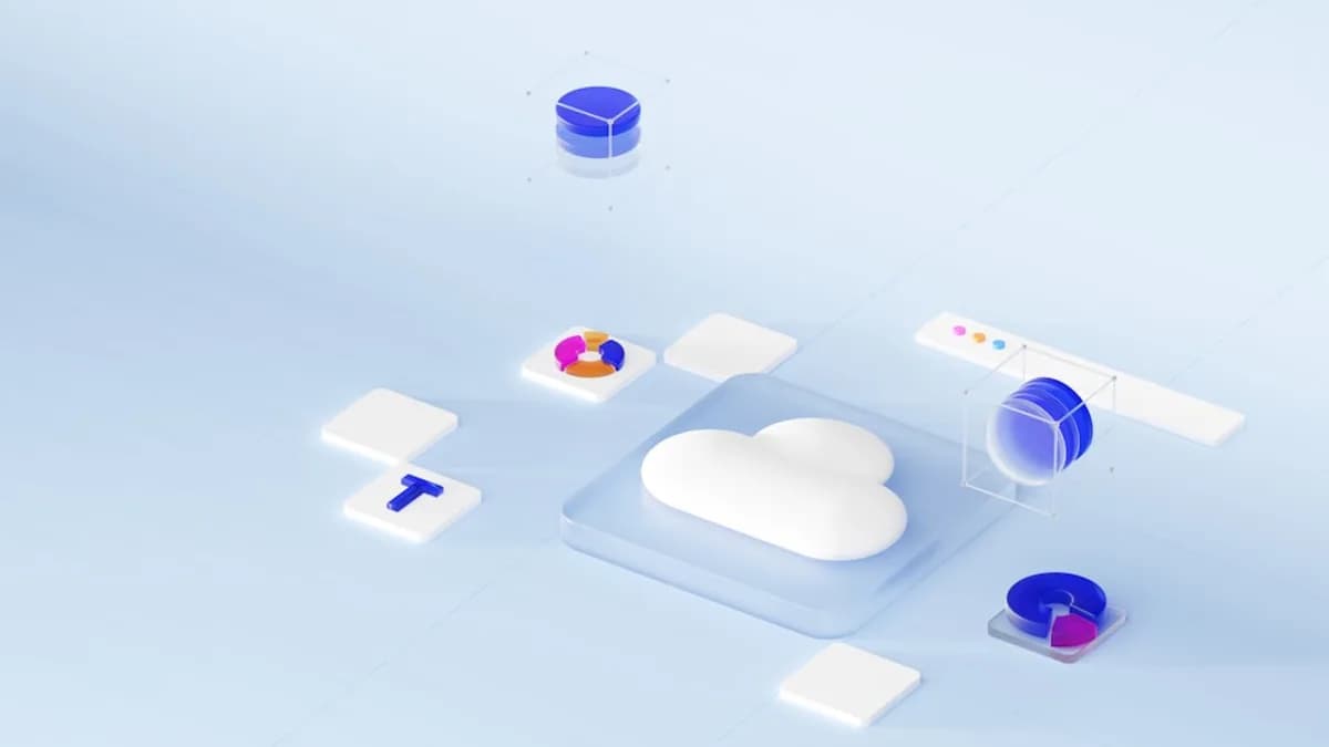 a computer screen with a cloud shaped object on top of it