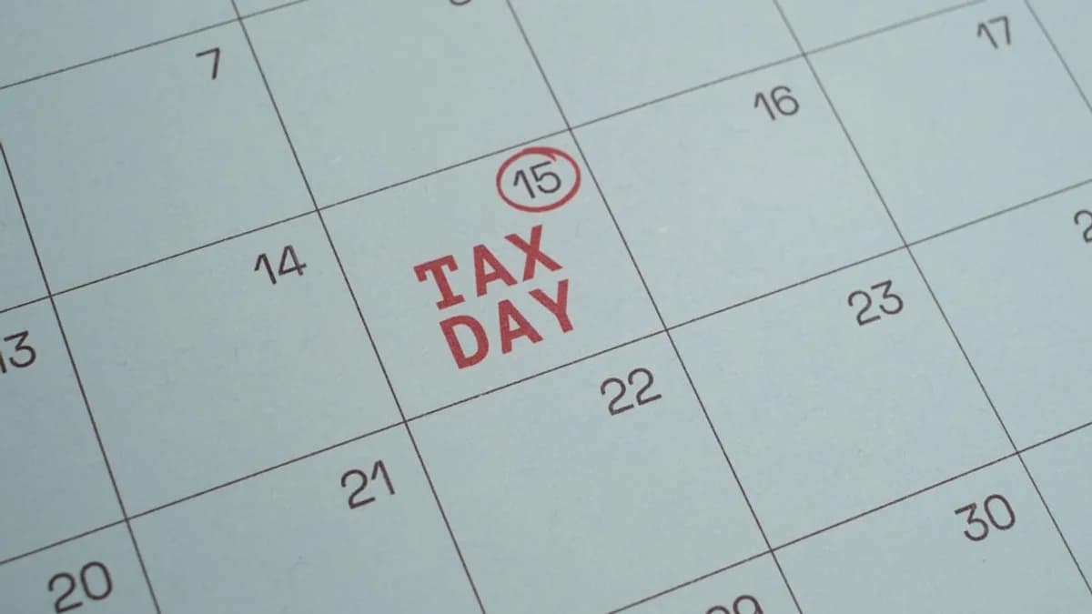 Tax day marked on a calendar