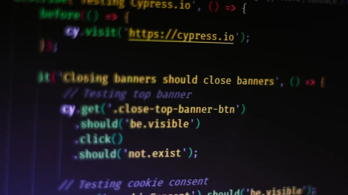 white text on purple background