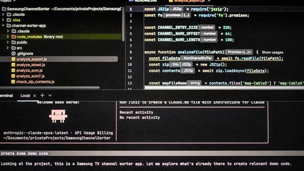Computer screen displaying code and project files