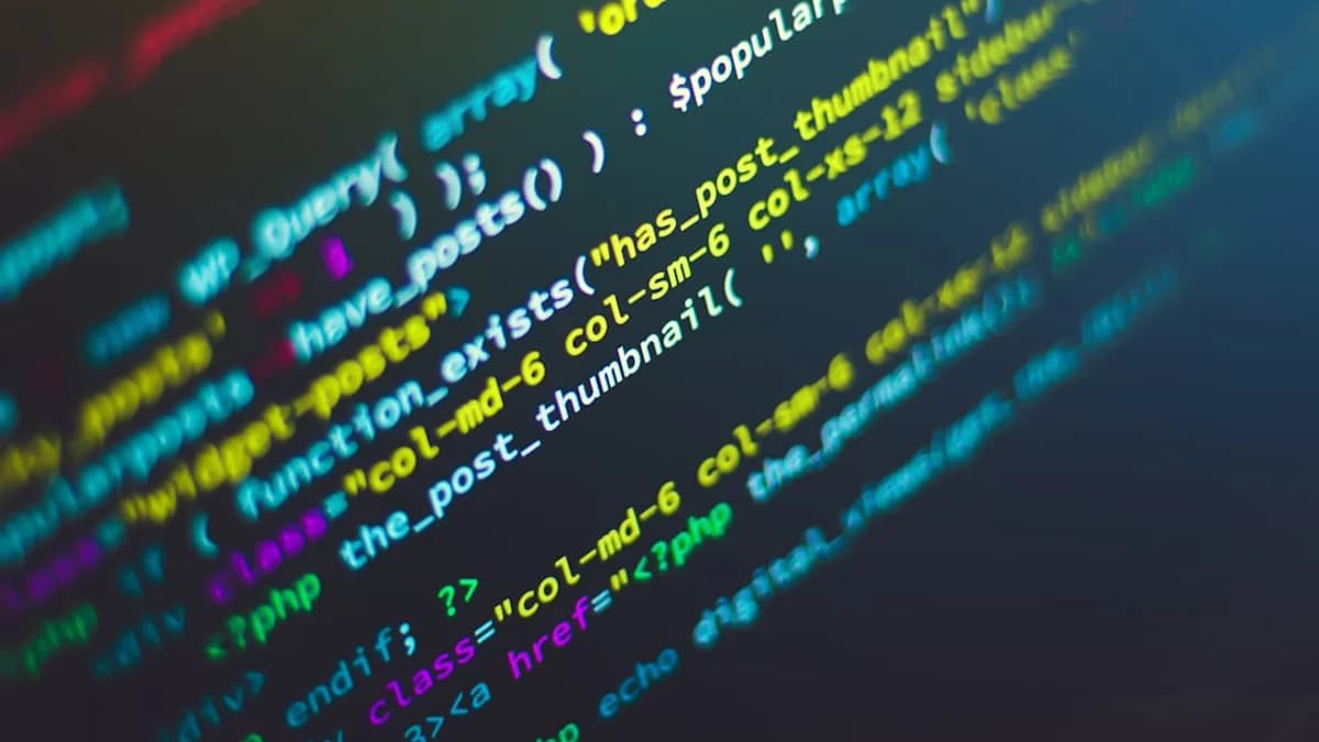 green, blue, and yellow text on computer screen