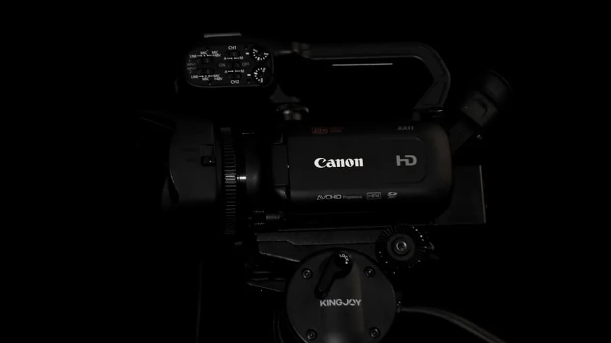 a black camera with a lens