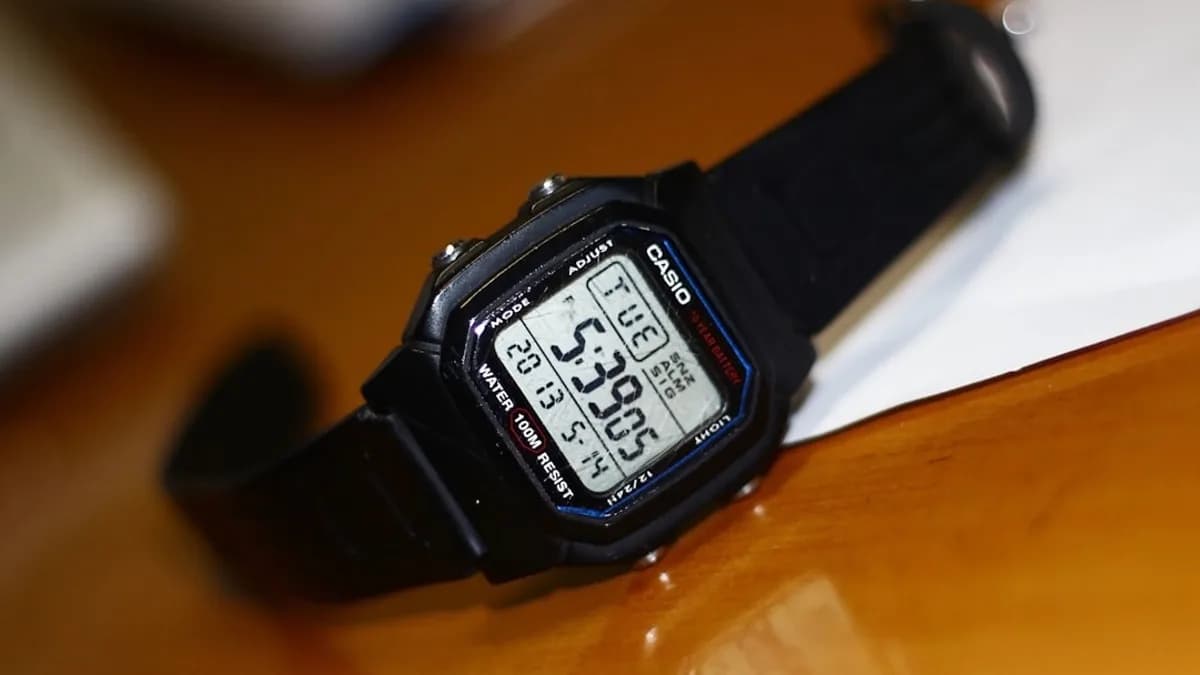 a watch on a table
