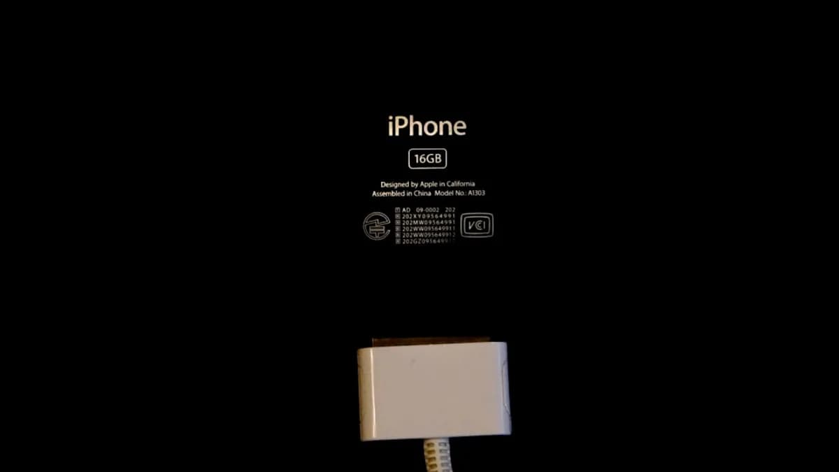 an iphone is plugged in to a charger