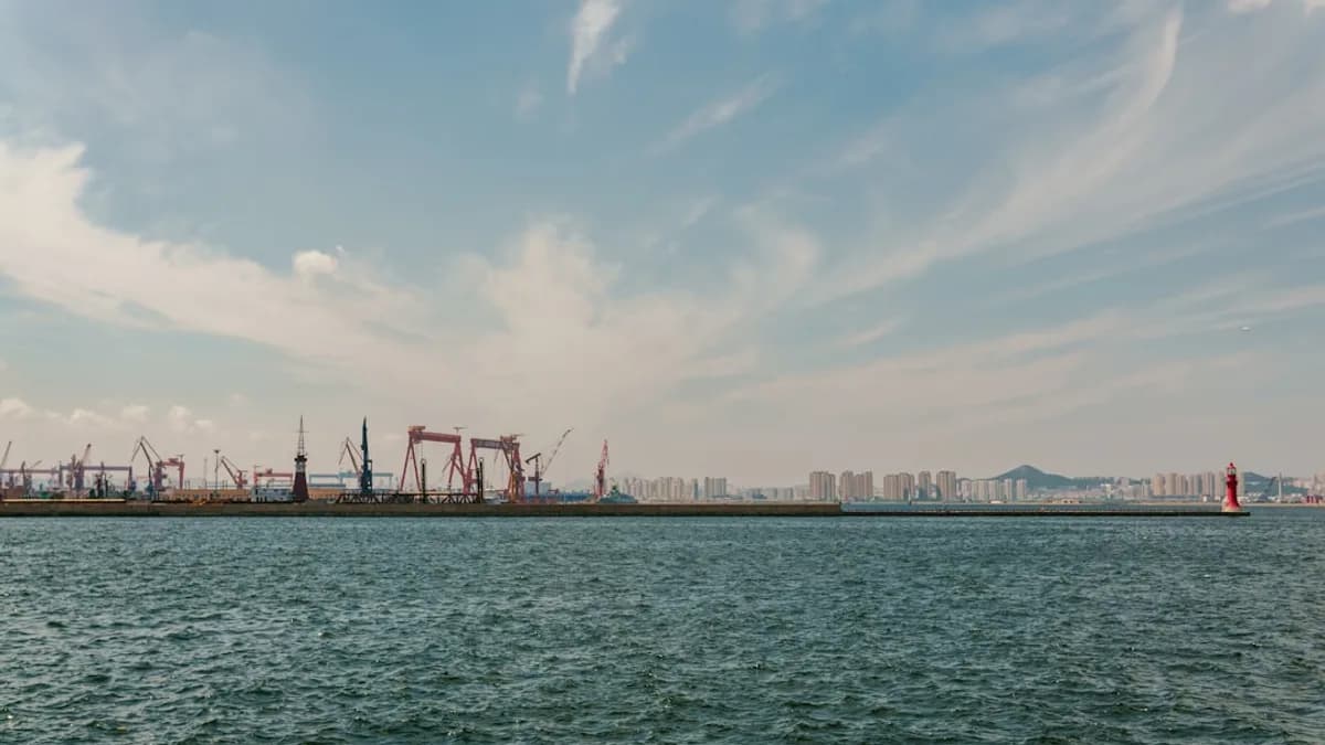 A large body of water with a sky background