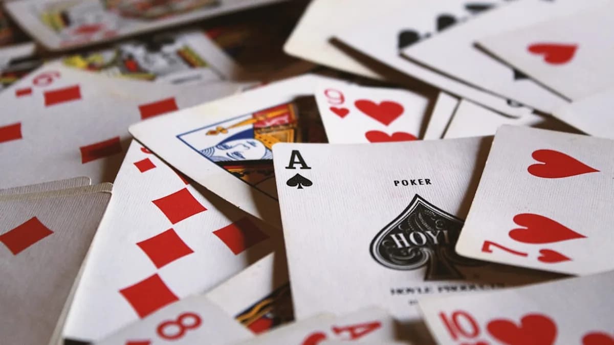 scattered playing cards
