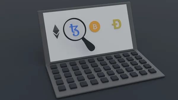 a computer keyboard with a magnifying glass on top of it