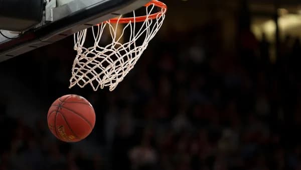 ball under basketball ring