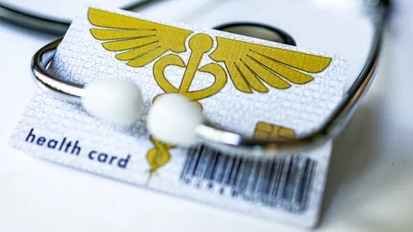 A card with a stethoscope on top of it