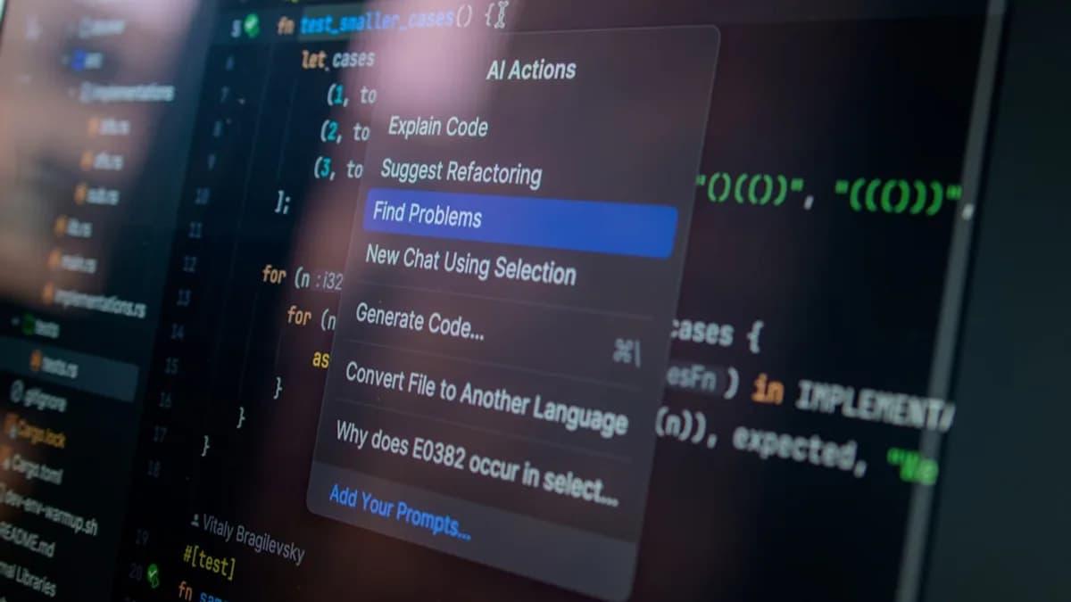 Computer screen displaying code with a context menu.