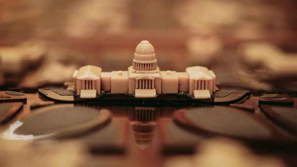 a close up of a model of a building on a table