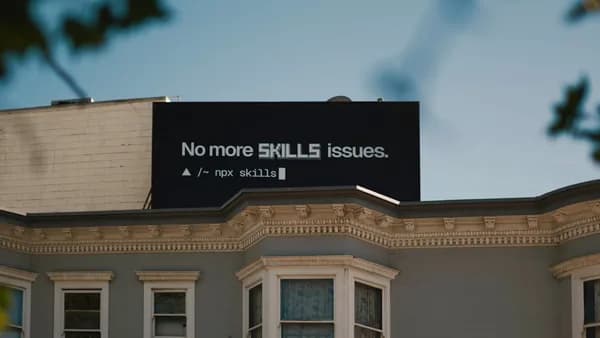 Billboard reads "no more skills issues."