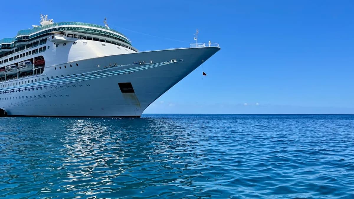 a large cruise ship in the middle of the ocean