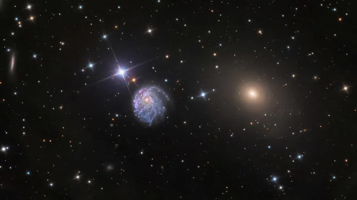 an image of a spiral galaxy in the sky