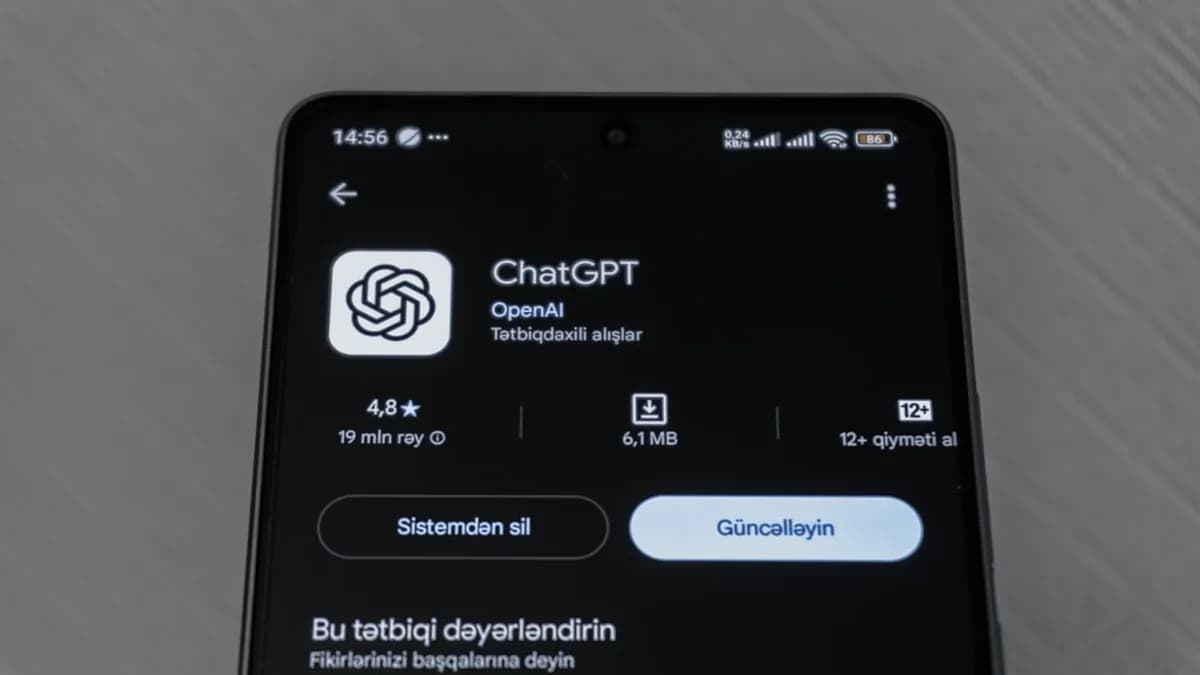 Smartphone screen displaying chatgpt app details.