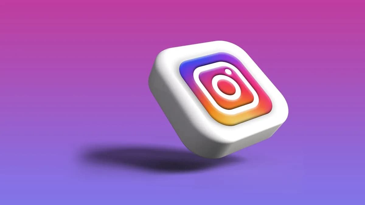a white cube with a colorful instagram logo on it