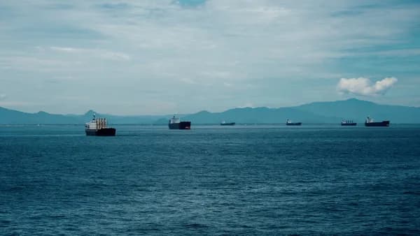 a group of boats in the water