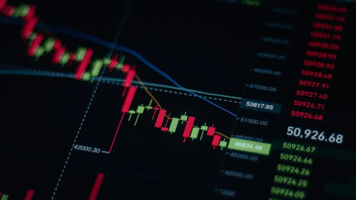 a close up of a stock chart on a computer screen