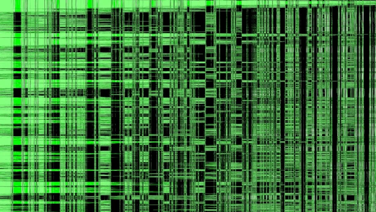 A green and black background with lines