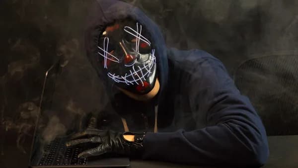 a man wearing a mask