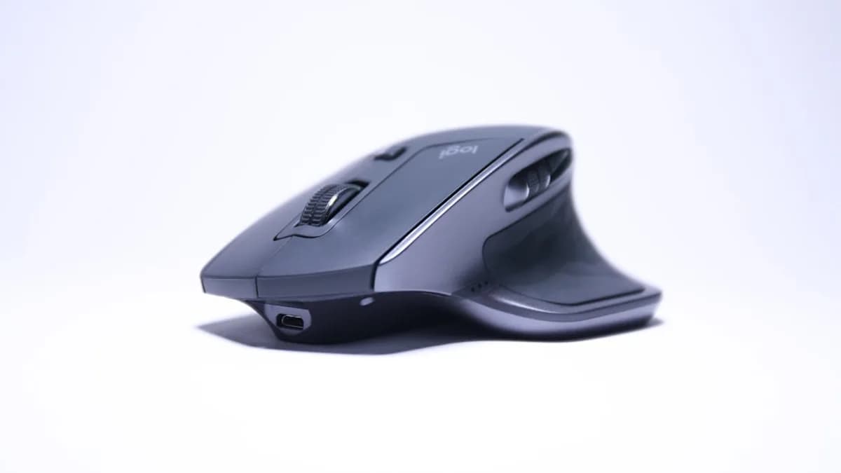 black and gray cordless computer mouse