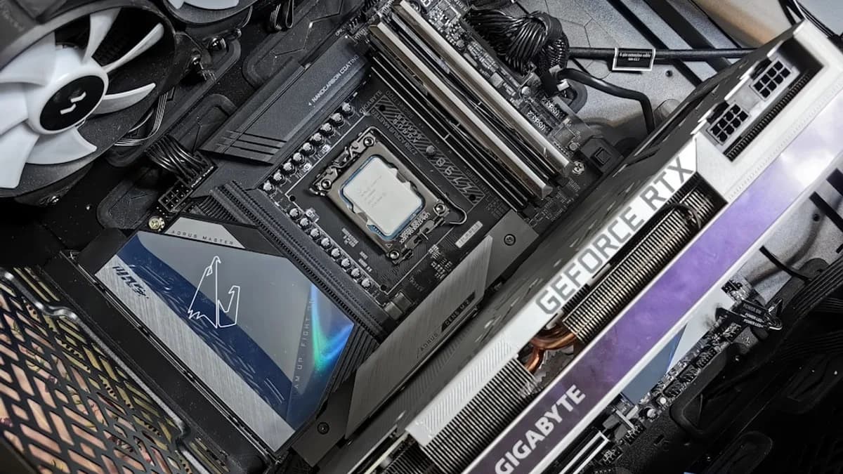 a close up of a computer motherboard