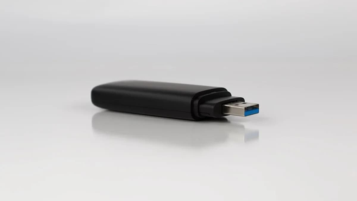a close up of a usb device on a white surface