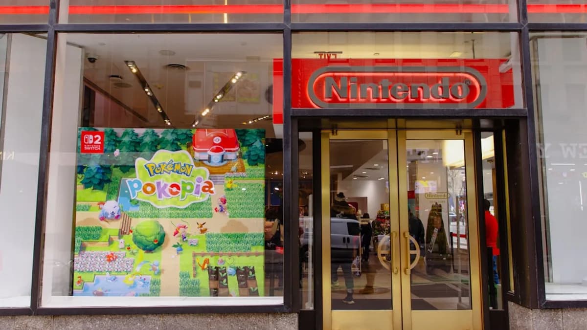 Nintendo store entrance with pokemon display