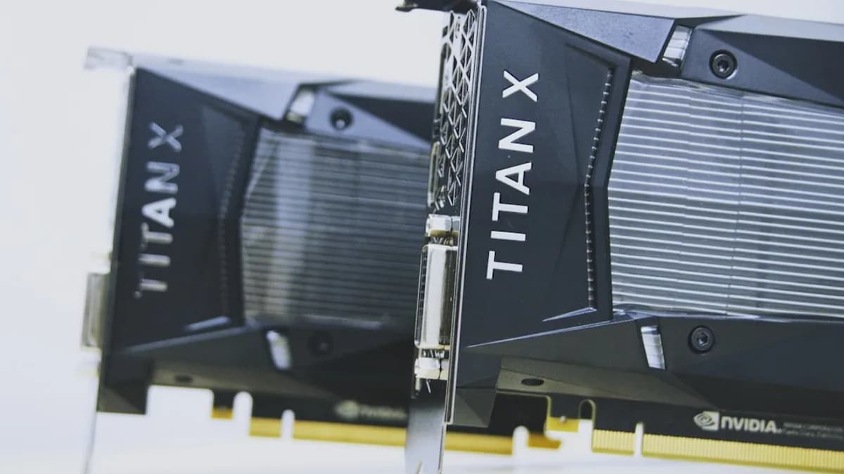 Two nvidia titan x graphics cards side by side