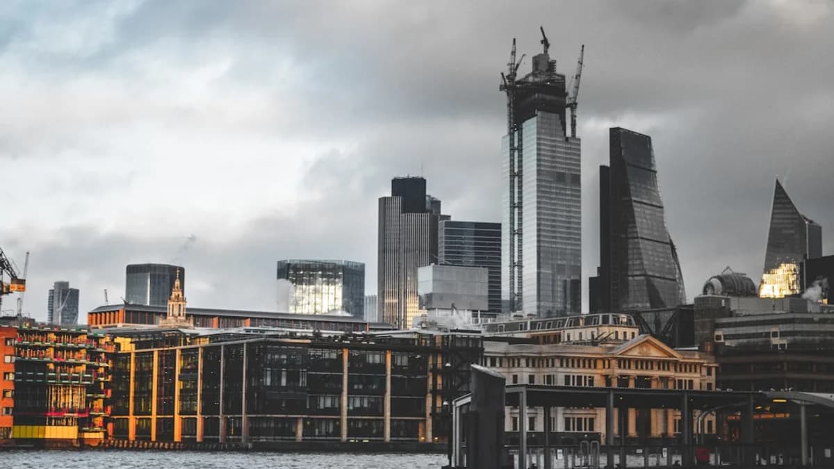 a view of a city with tall buildings in the background