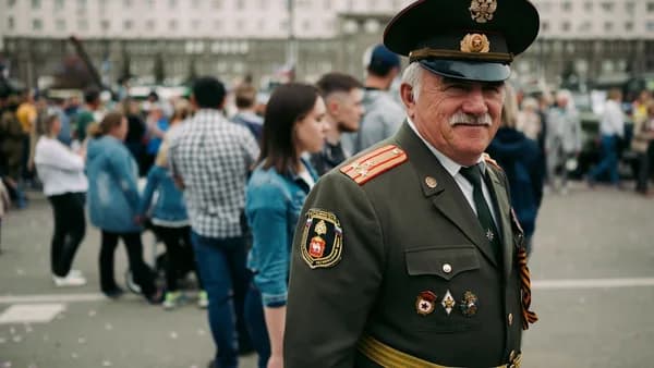 man in black and brown camouflage uniform standing on street during daytime