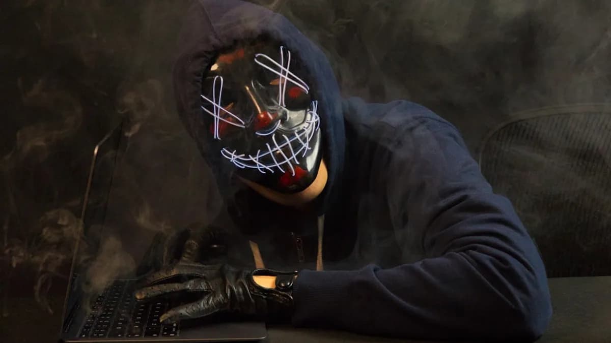a man wearing a mask