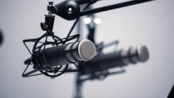 black and grey condenser microphone