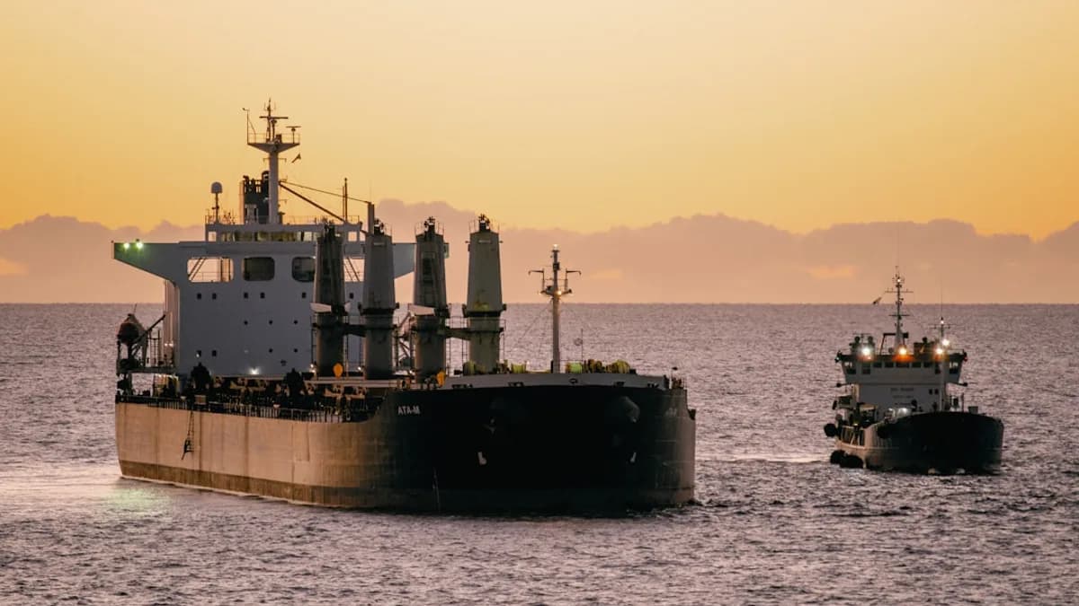 a couple of ships in the water