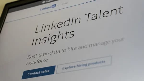 Linkedin talent insights website on a laptop screen