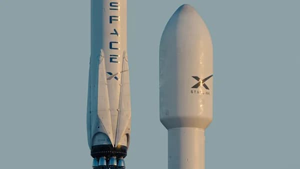 a spacex rocket is flying in the sky