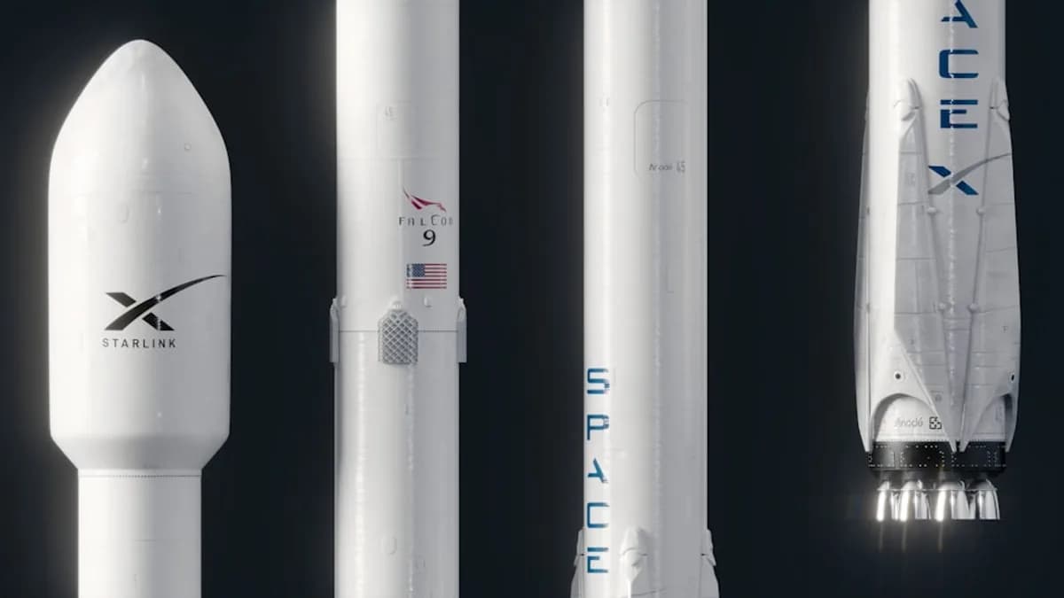 a model of a rocket with a smaller rocket next to it