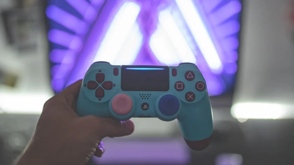 green Sony PS4 controller