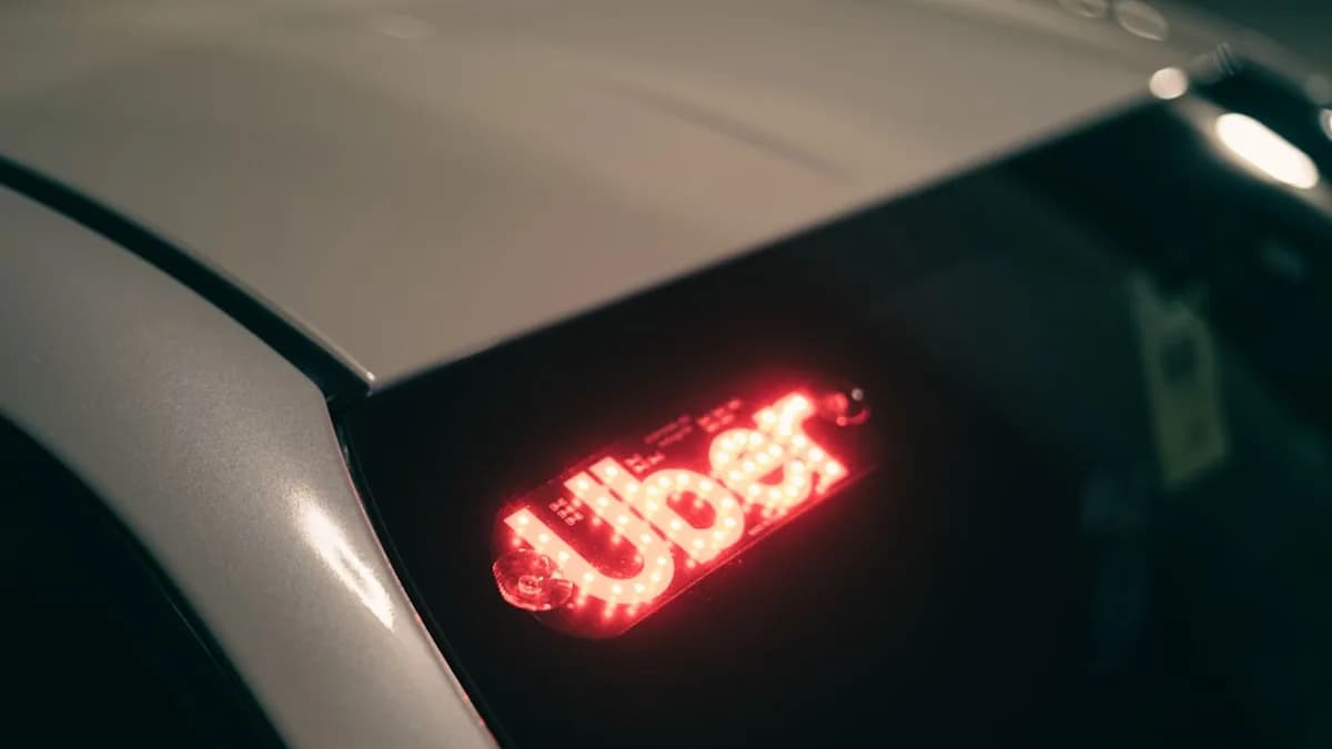 A close up of a car's tail light