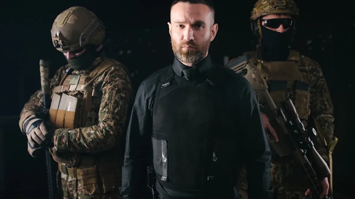 a group of men in military gear standing next to each other