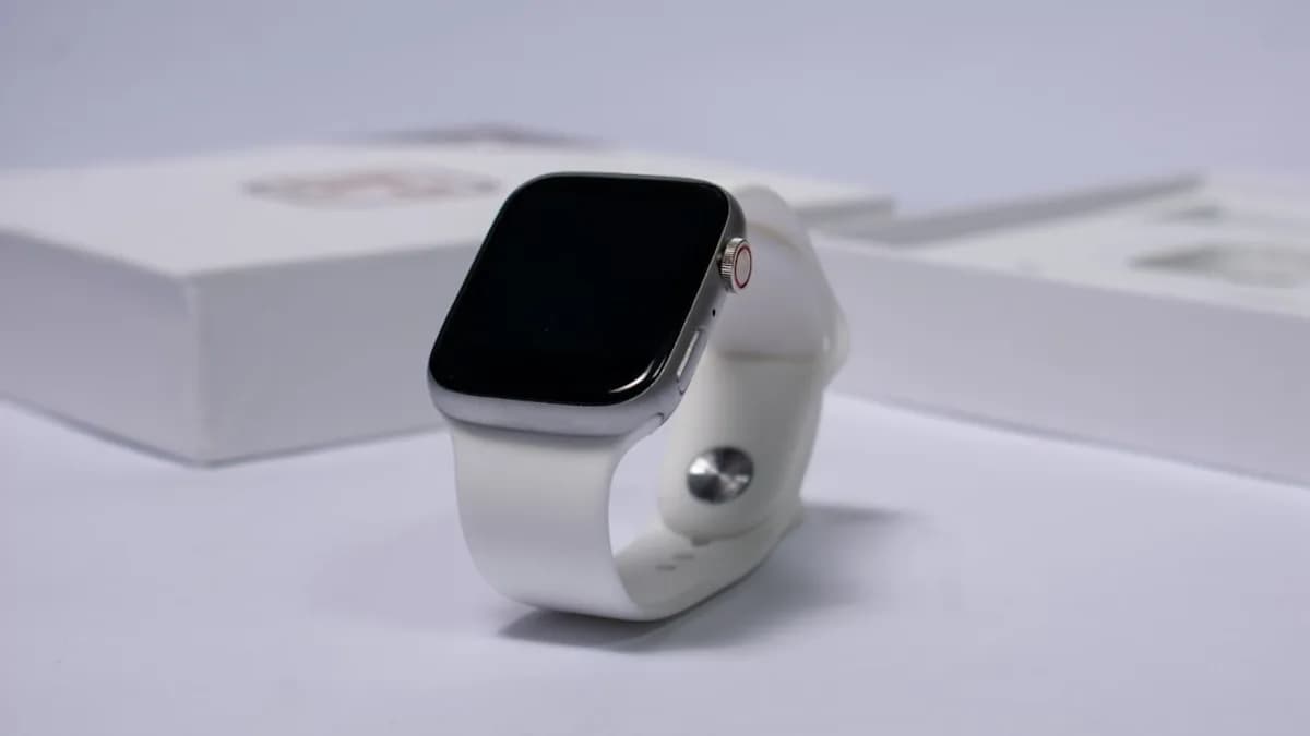white and black apple watch