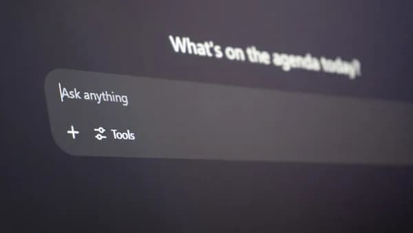 Digital interface with "ask anything" prompt.