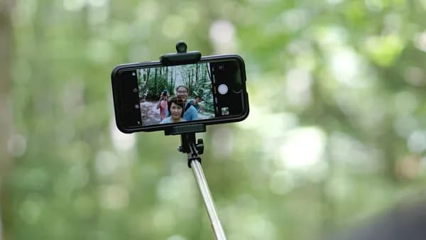turned-on iPhone
