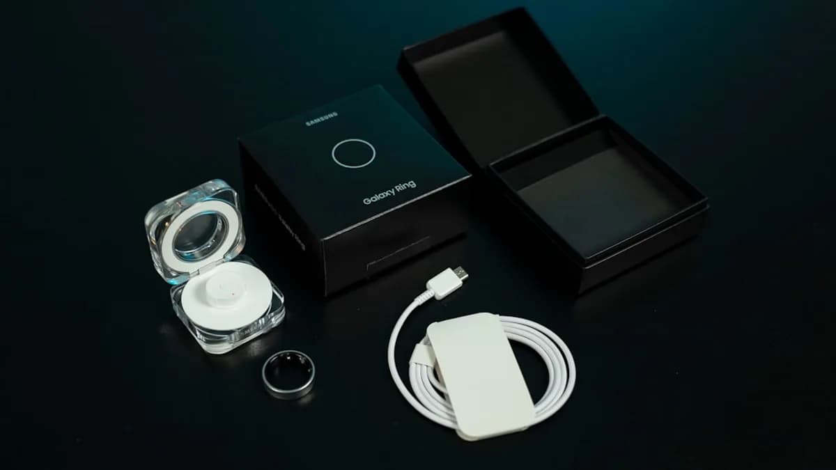 Unboxing of a product with its accessories.