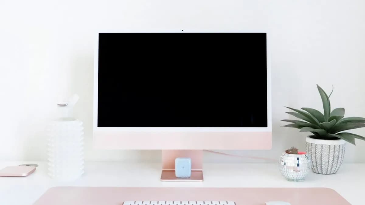 a desktop computer sitting on top of a desk