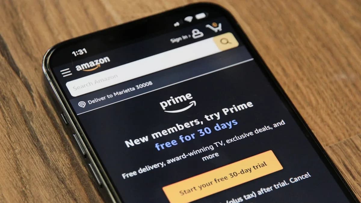 an amazon prime app on a cell phone